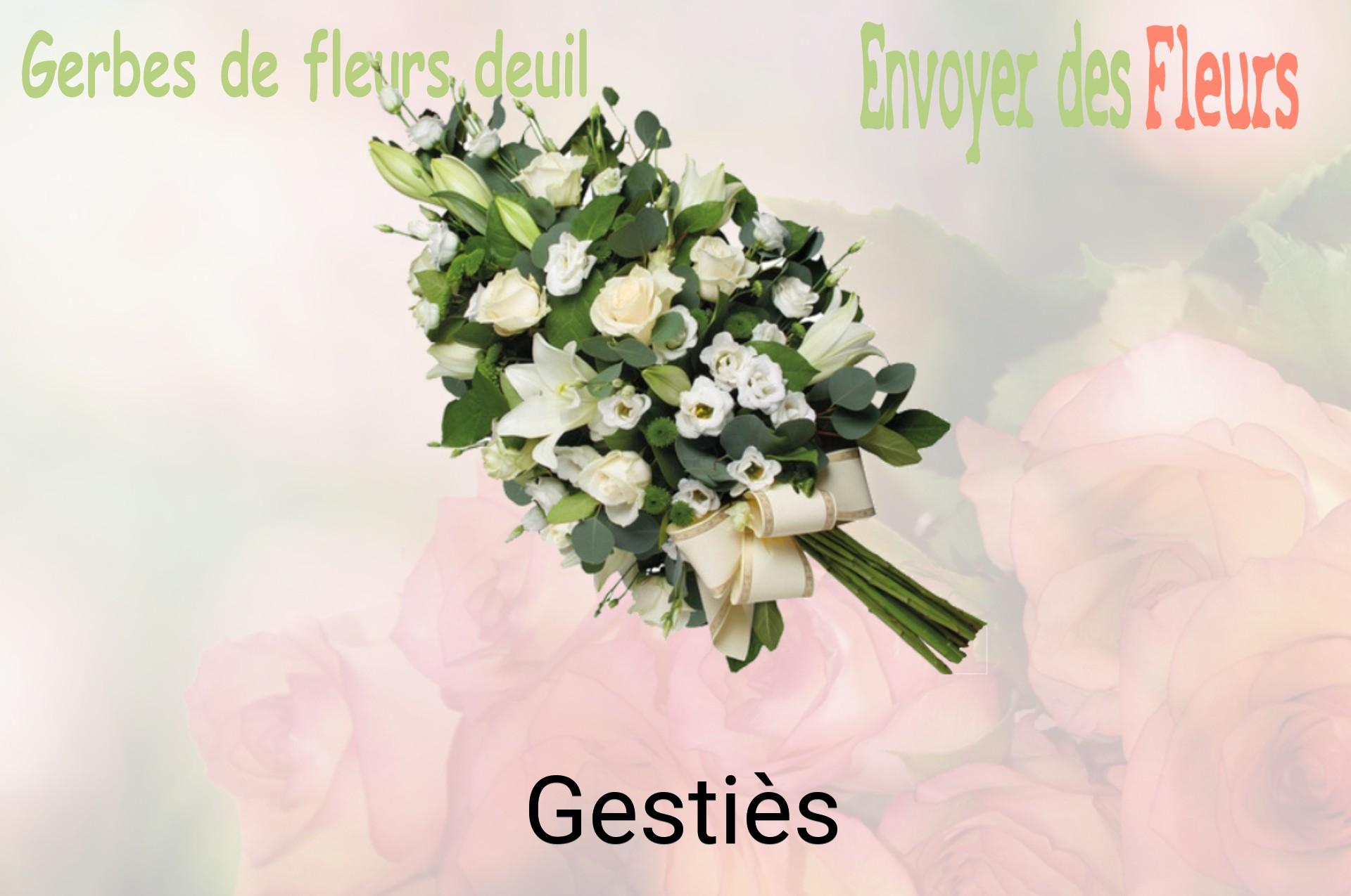 Gerbe de fleurs de deuil livrée à Gestiès